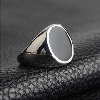 Nhẫn thép titan màu đen/bạc phong cách Punk cho nam