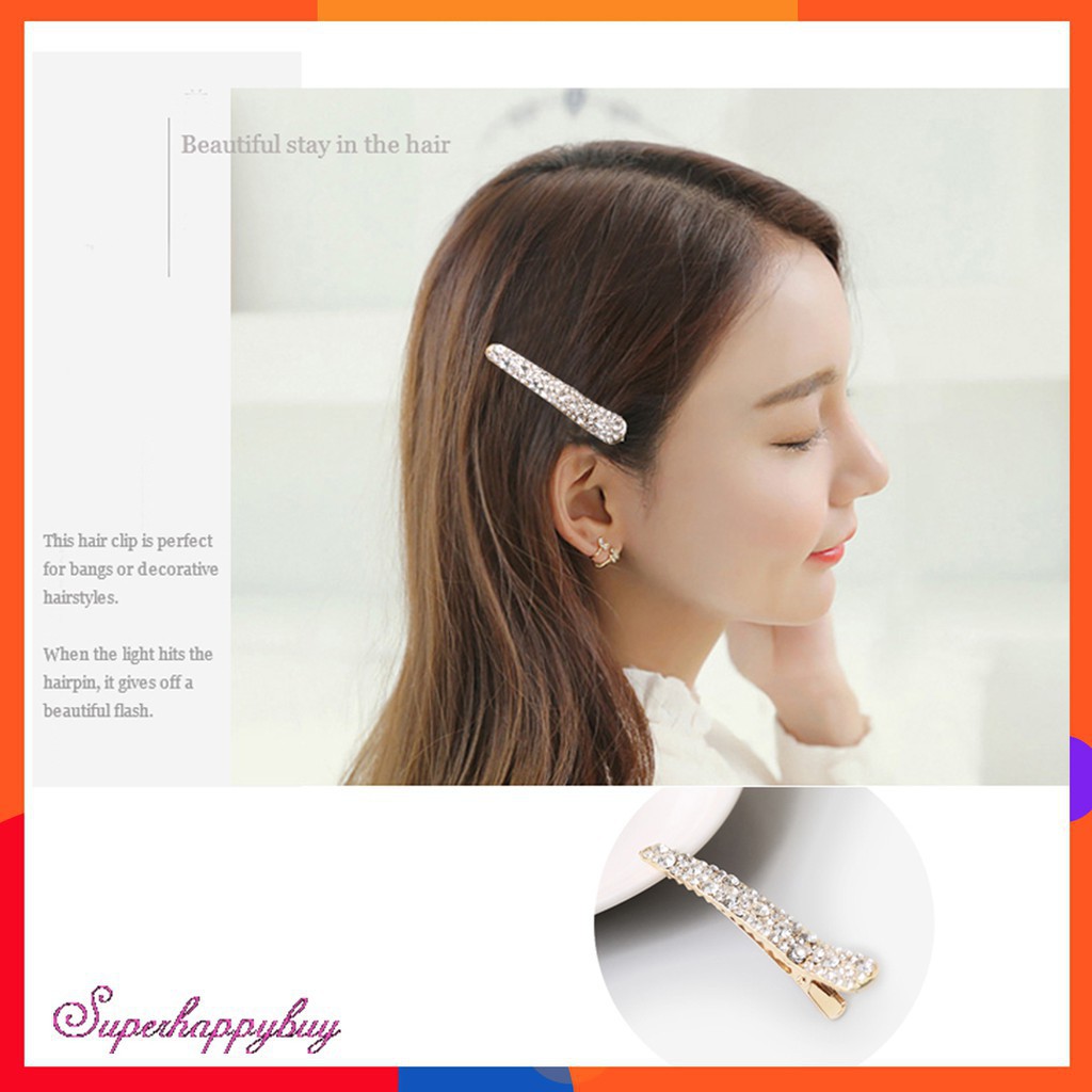 Kẹp tóc đính đá và ngọc trai giả xinh xắn dành cho nữ