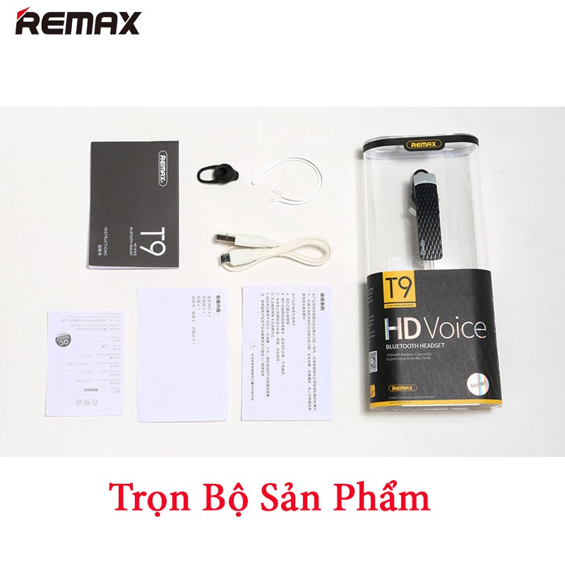 TAI NGHE BLUETOOTH REMAX T9 DÒNG 1 TAI CÓ MICRO ÂM THANH CHẤT LƯỢNG TỐT