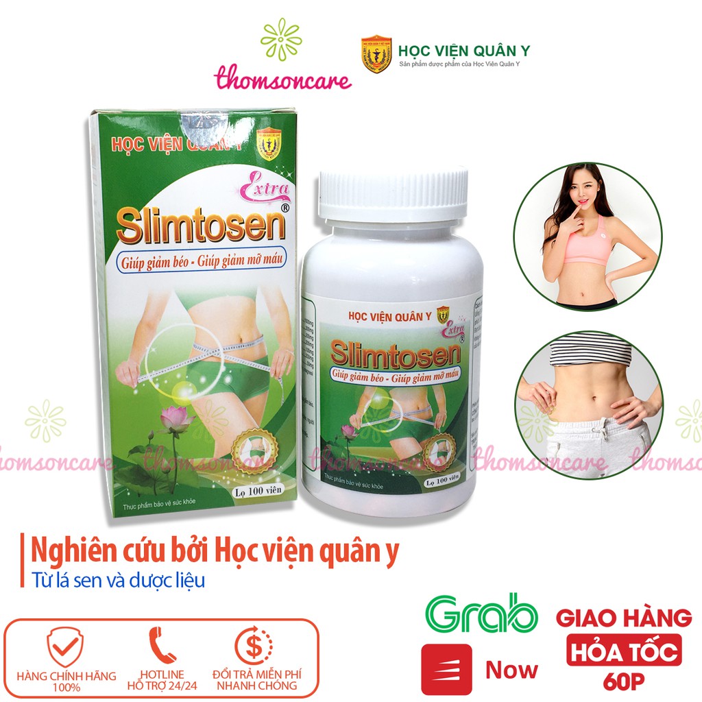 Slimtosen Extra giảm cân của Học viện quân y - giảm mỡ máu, cholesterol từ lá sen, giảo cổ lam