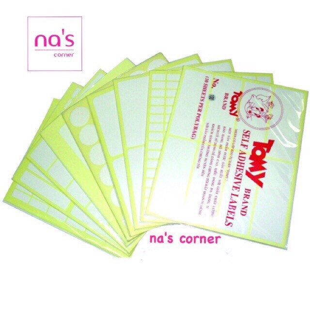 Decal nhãn dán tem dán Tomy nhiều size 10 cái/xấp mã 99-124