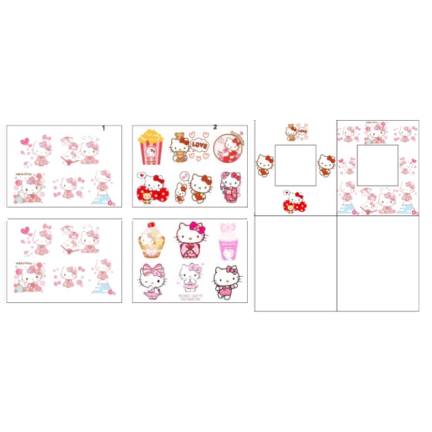 sticker kitty cắt rời size to SCI32 có bao giấy cute dễ thương bullet journal