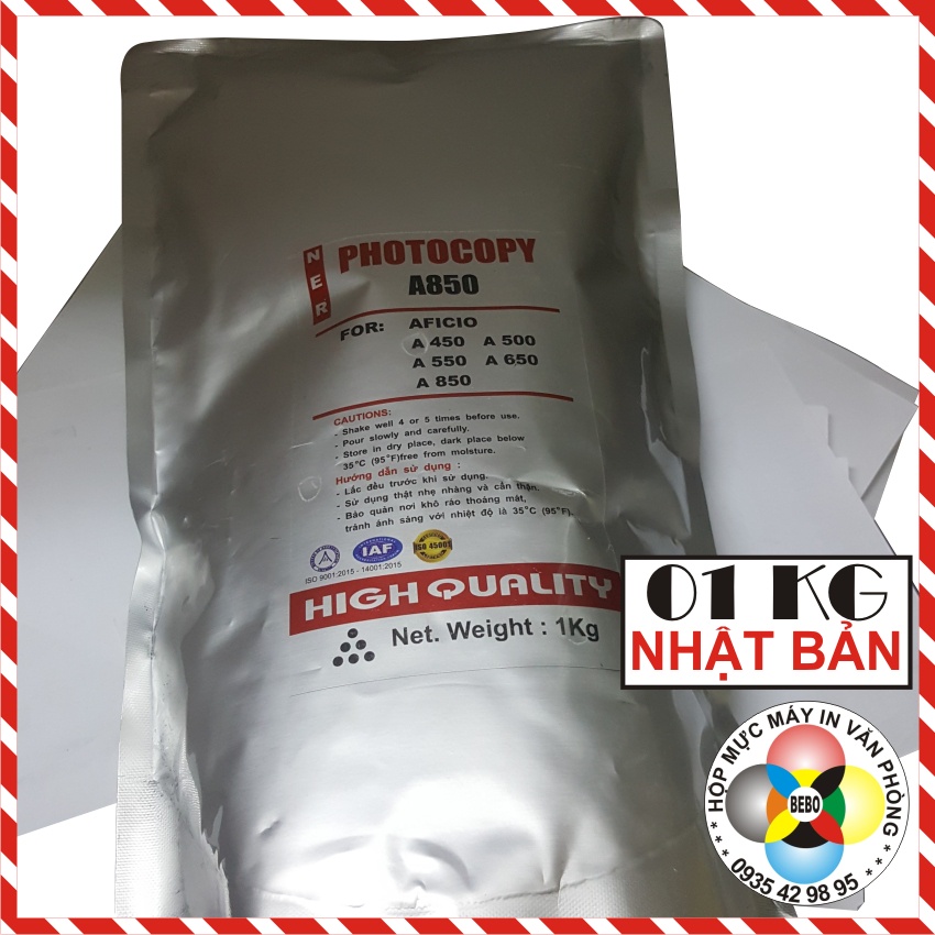 Mực máy Photocopy Ricoh Aficio MP 2852, 2851, 2554, 2553, 2352, 2555, 2500, 2580, 2590, 2591, Gói 01 KG.
