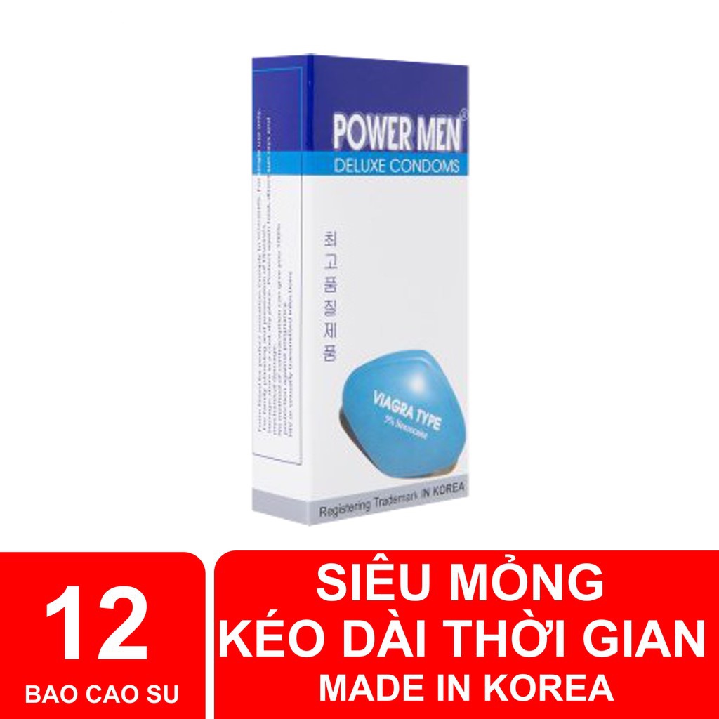 Bao Cao Su POWER MEN Viagra Type Siêu Mỏng Kéo Dài Thời Gian