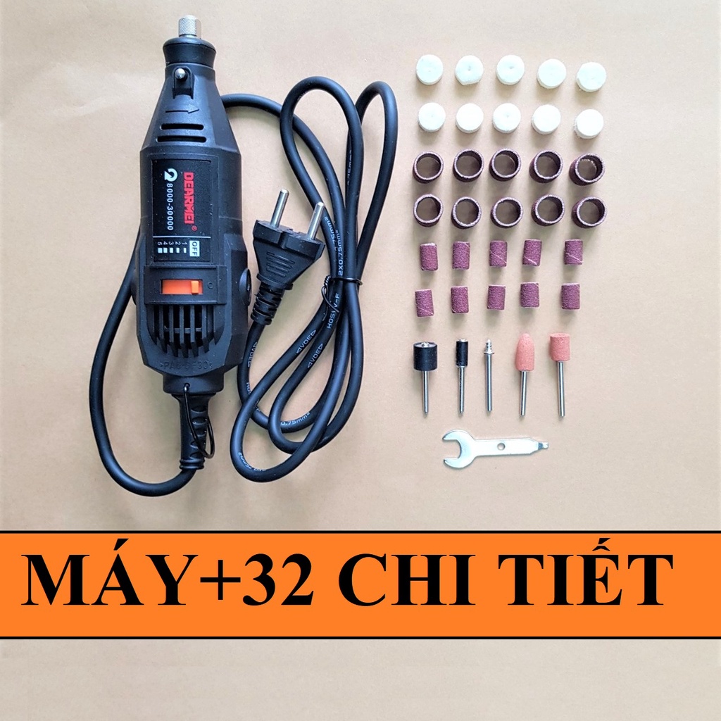 MÁY MÀI MINI CẦM TAY CỰC MẠNH KÈM 32 ĐẦU KHOAN CẮT MÀI