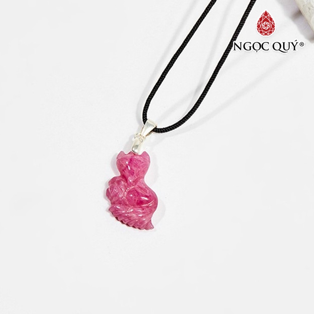 Mặt dây chuyền hồ ly 9 đuôi đá ruby mệnh hỏa, thổ - Ngọc Quý