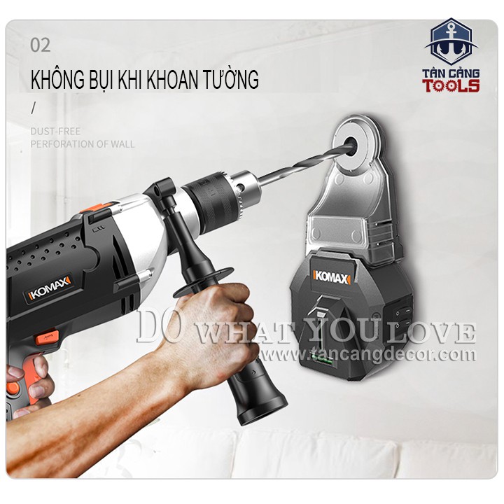 Hộp Thu Bụi Khoan Tường Komax - Có Lazer