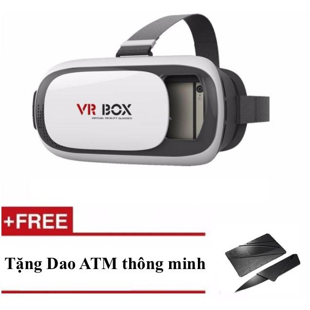Kính thực tế ảo xem phim 3D VR Box phiên bản 2.0 màu trắng + Tặng Dụng cụ đa năng  Zg52
