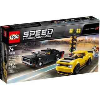 Lego Speed Champions 75893 - Bộ xếp hình Lego Xe đua 2018 Dodge Challenger SRT Demon và 1970 Dodge Charger R/T