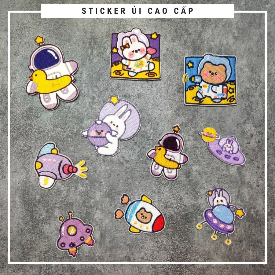 Sticker Ủi Quần Áo Cao Cấp Dùng Làm Miếng Vá Quần Áo, Có Sẵn Lớp Keo Ủi Dùng Trang Trí Quần Áo, Balo, Giày Dép