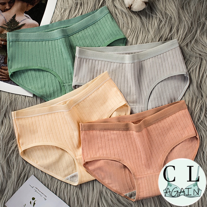 Quần Lót Cotton Lưng Thấp Màu Sắc Đơn Giản 7 Màu Tùy Chọn Dành Cho Nữ