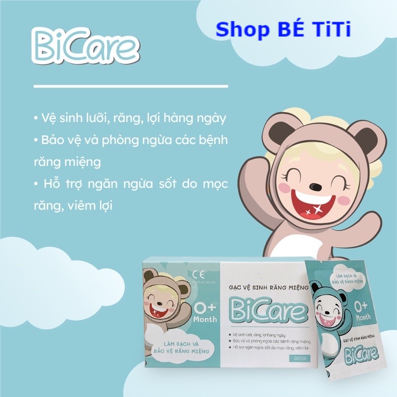 Gạc vệ sinh răng miệng Bicare  Rơ lưỡi Bicare cho bé [ Quà siêu To ]