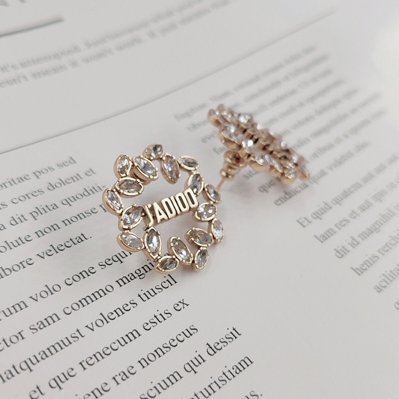 Bông tai jadior Tròn hãng Hạt Pha Lê, khuyên tai tròn xinh, hoa tai nữ thời trang cao cấp