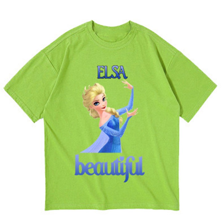 Áo thun bé gái form rộng in hình ELSA BEAUTIFUL - ATBG27