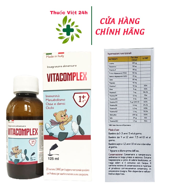 Vitacomplex 125ml nâng cao sức đề kháng và hệ miễn dịch hệ tiêu hóa , Thuocviet24h