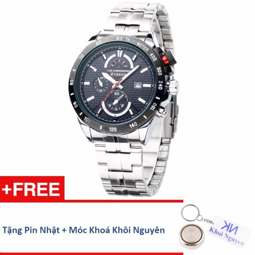 Đồng Hồ Nam Curren 81KCN48 (Có 2 màu: Mặt Đen, Mặt Trắng) + Tặng pin Nhật, móc khoá Khôi Nguyên
