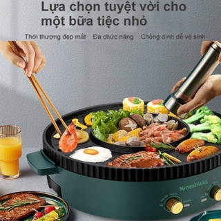 Nồi lẩu nướng bếp lẩu nướng 2in1 chiên, nướng, xào, rán, nấu,ninh,hầm,hấp đa năng bh 12th