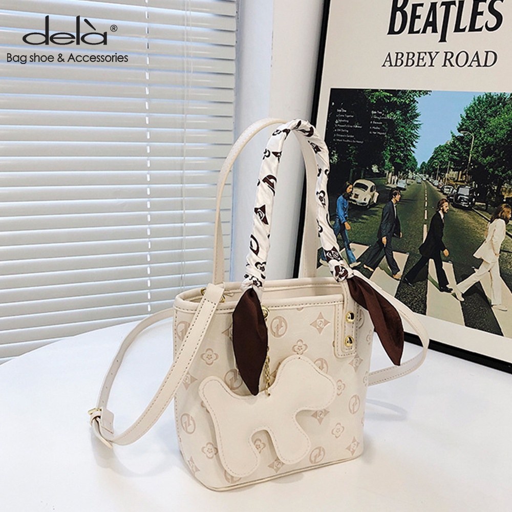 Dela Túi Xách Cầm Tay Bằng Lụa Dập Nổi Màu Xanh Dương Rau Củ Thời Trang Mùa Hè Hàn Quốc