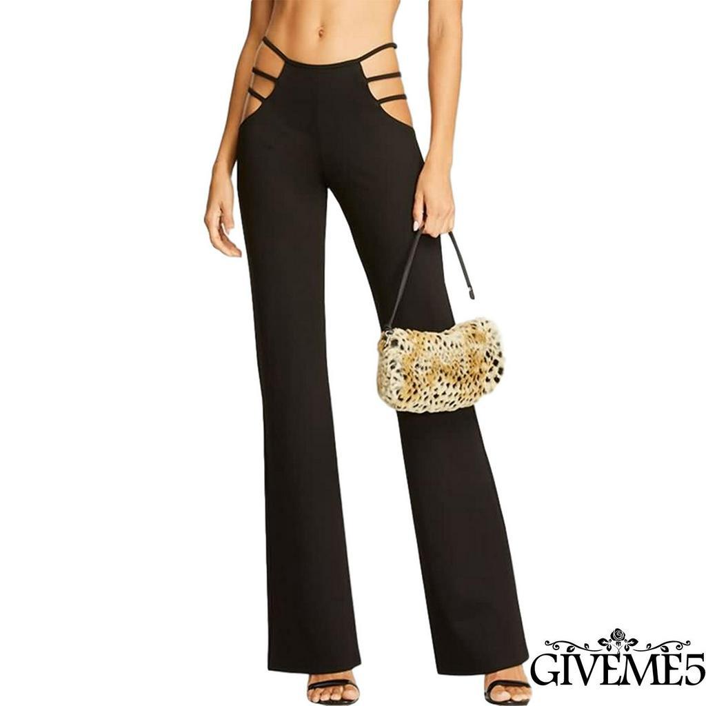 Quần Dài Ống Loe Màu Trơn Thời Trang Nữ Tính