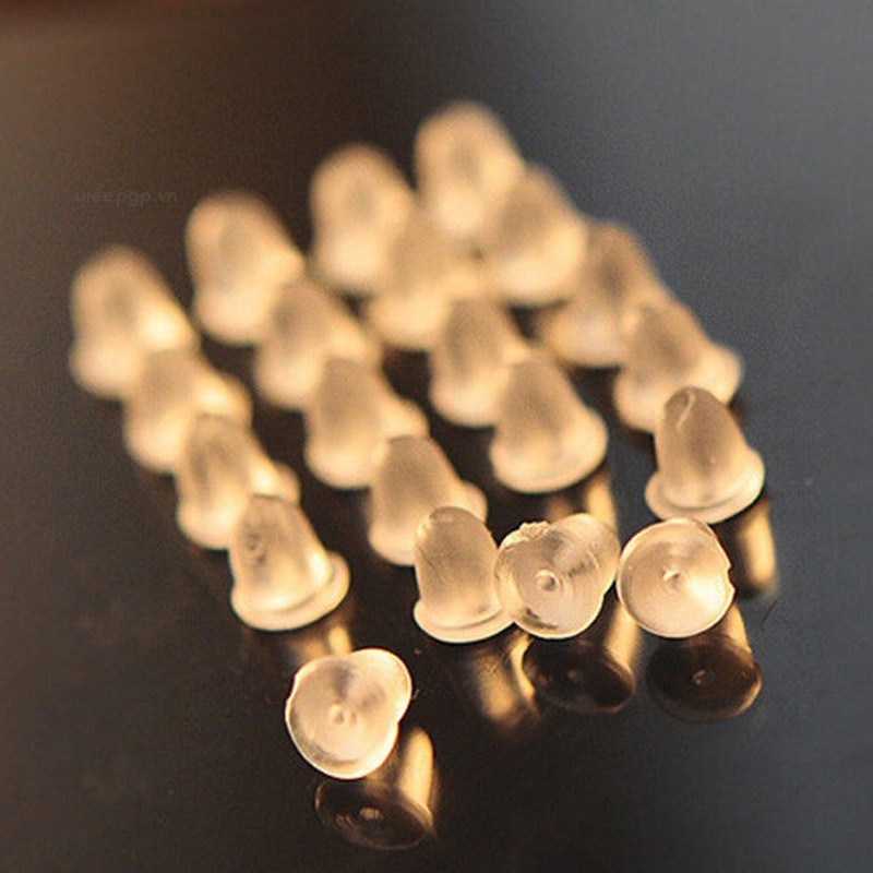 500 Nút chặn bông tai bằng silicon 4mm tiện dụng