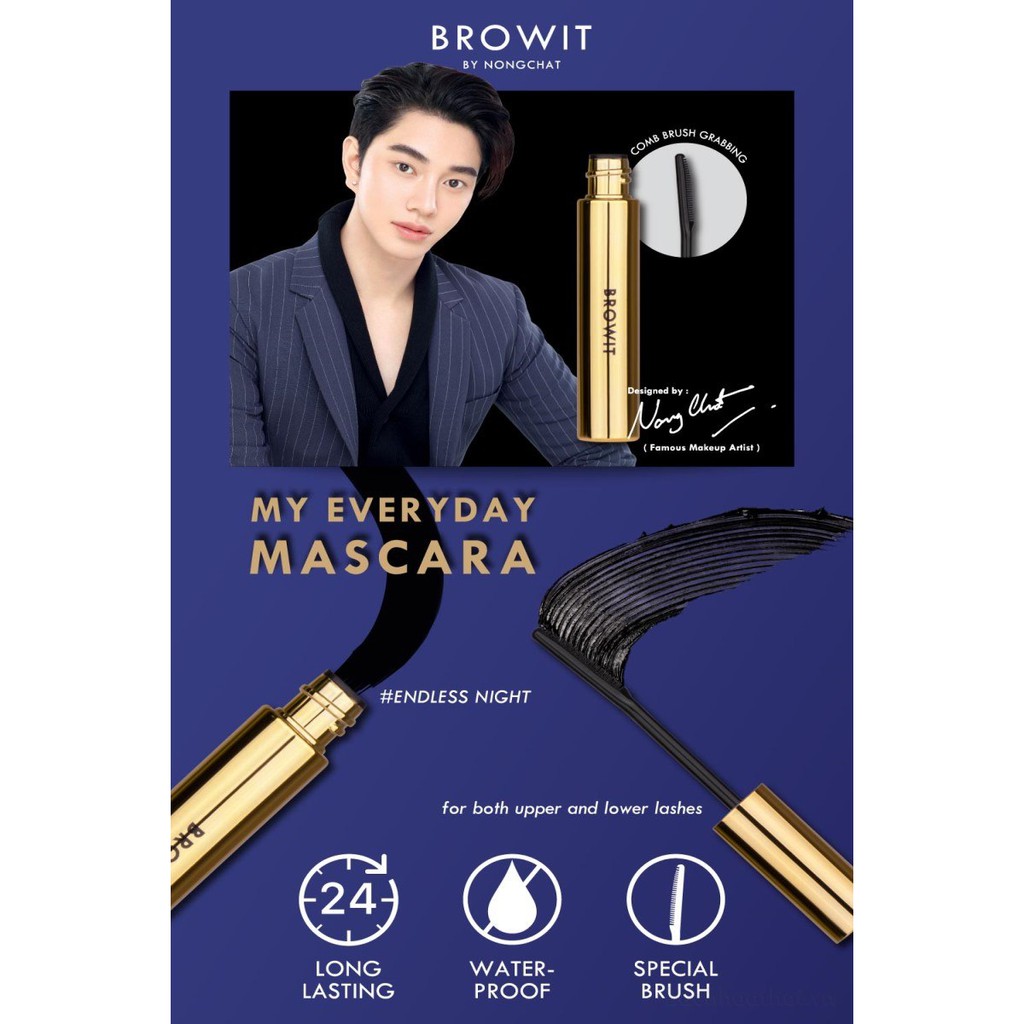 Cây chuốt long mi chốnǥ nước Browit by Nong Chat My Everyday Mascara Thái Lan