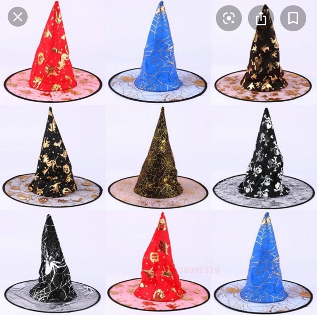 Mũ phù thuỷ halloween mẫu ngẫu nhiên