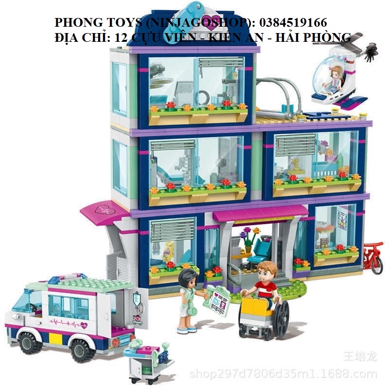 [Ảnh thật] Lắp ráp xếp hình Lego Friends 41318 Bela 10761 10139 : Bệnh viện công viên trái tim Heartlake 88