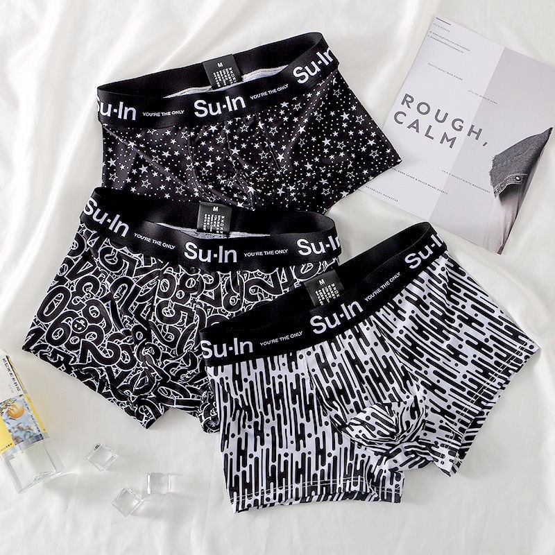 Quần Lót Boxer Vải Lụa Lạnh Siêu Mỏng Thoáng Khí Lưng Vừa Thời Trang Cho Nam