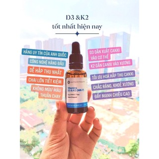 Vitamin D3K2 MK7 Anh Quốc Nutrivitality