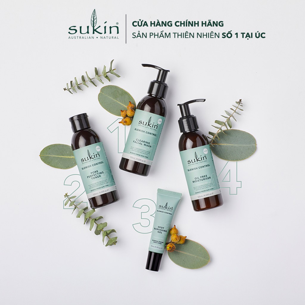 Kem Dưỡng Ẩm Giảm Mụn Sukin Blemish Control Oil Free Moisturiser 125ml