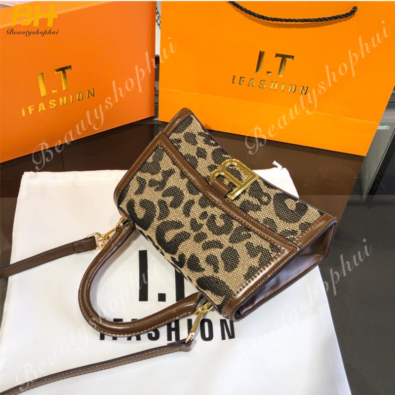 Túi Xách Đeo Vai Họa Tiết Da Báo Thời Trang Thu Đông Dành Cho Nữ