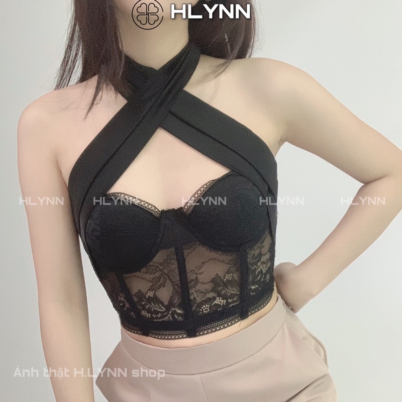 Áo corset ren phối nơ lụa satin mặc 2 kiểu m169 | BigBuy360 - bigbuy360.vn