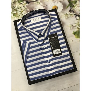 Áo sơ mi nam cộc tay Owen kẻ ba90045 -Free Ship- Chất liệu coton sợi tre cao cấp mịn mát chống nhăn form công sở dễ mặc