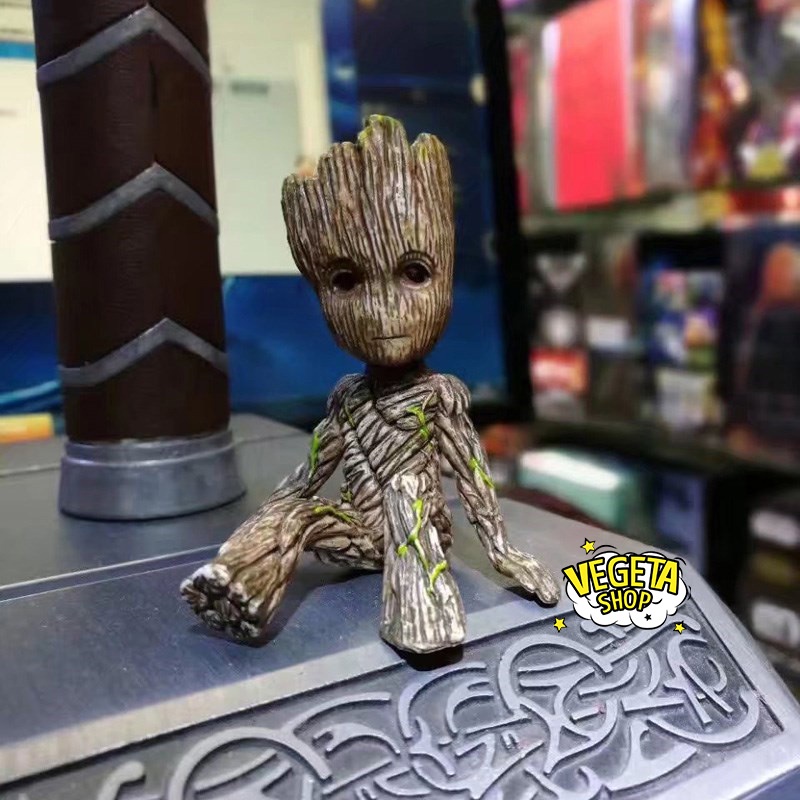 Mô hình Avengers Marvel - Mô hình Groot ngồi suy tư - Guardian Of The Galaxy Vệ binh dải ngân hà - I am Groot - Cao 6cm