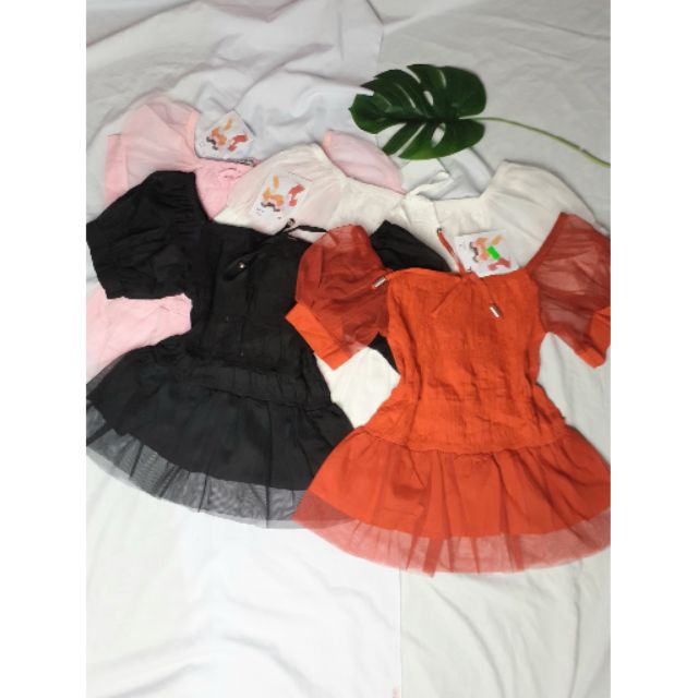 Áo kiểu tay phối lưới