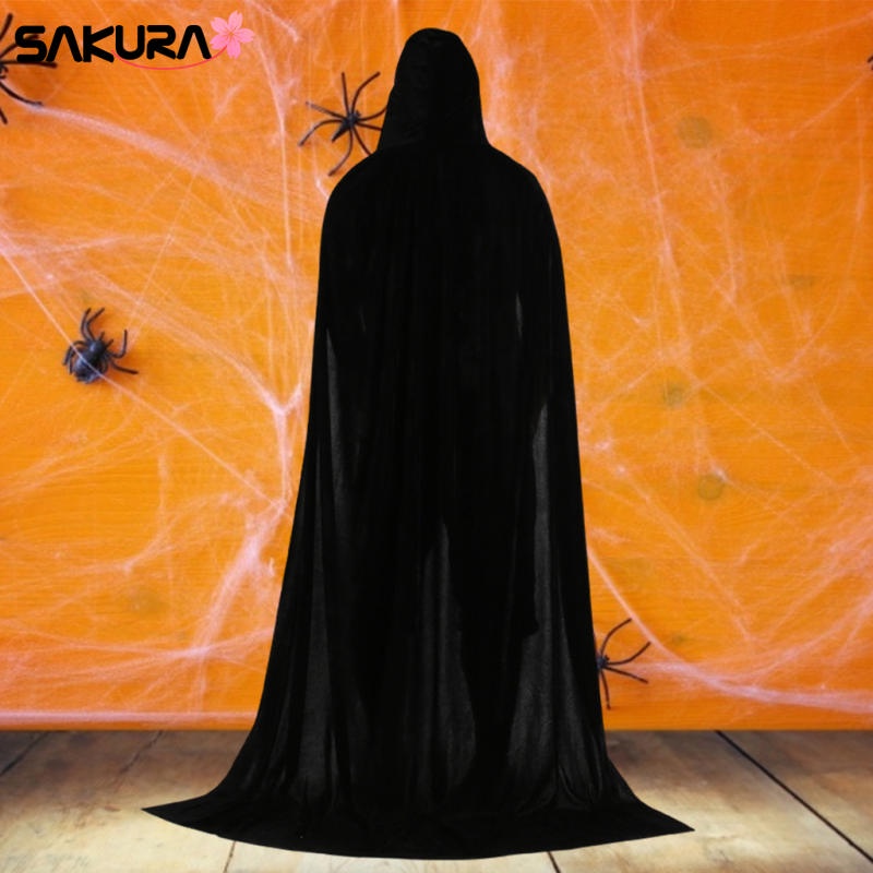 Áo Choàng Nhung Có Mũ Trùm Đầu Hóa Trang Halloween​​Quần Áo Phần Màu Đen 150cm | BigBuy360 - bigbuy360.vn