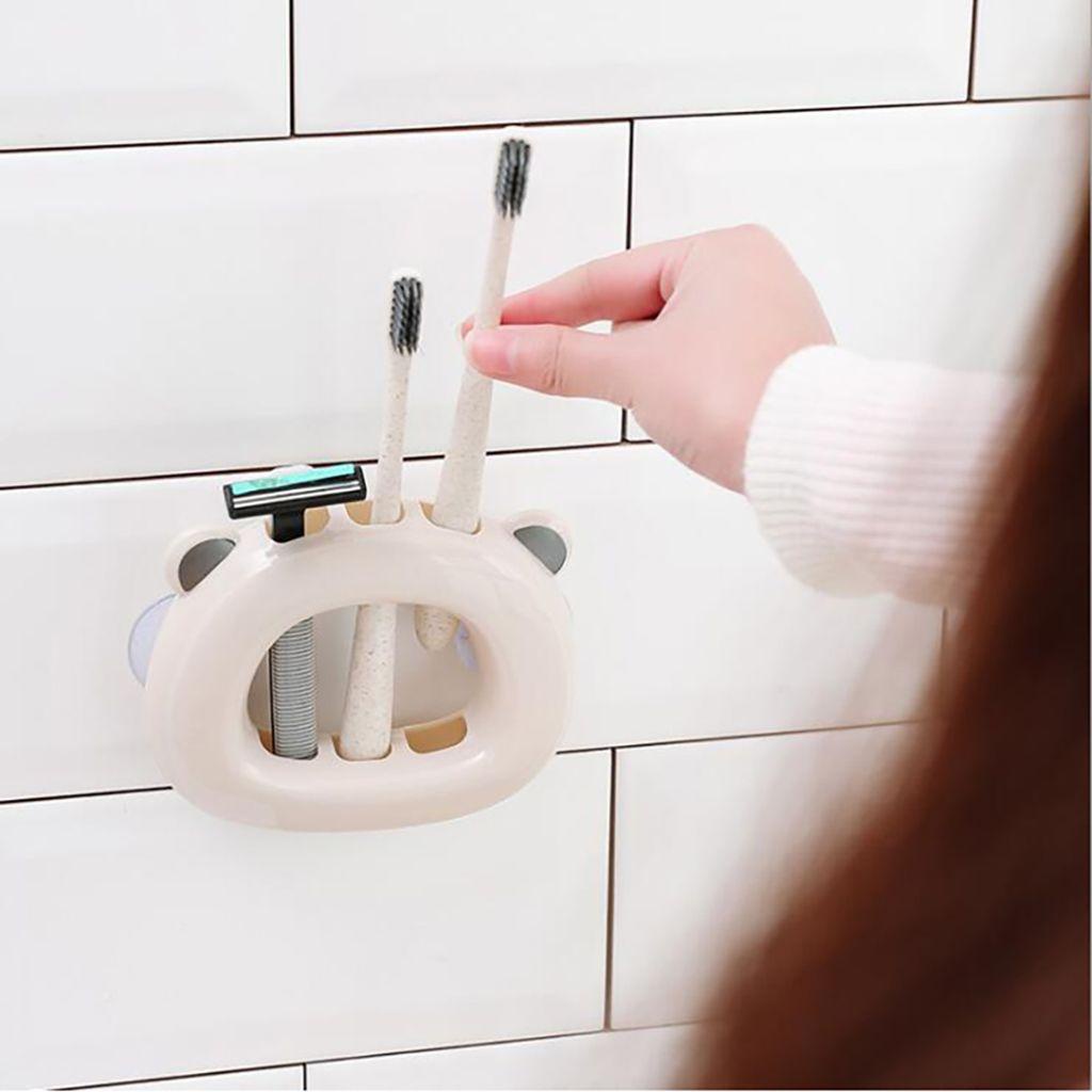 Giá Đỡ Bàn Chải Đánh Răng Gắn Tường Tiện Lợi Họa Tiết Gấu Dễ Thương