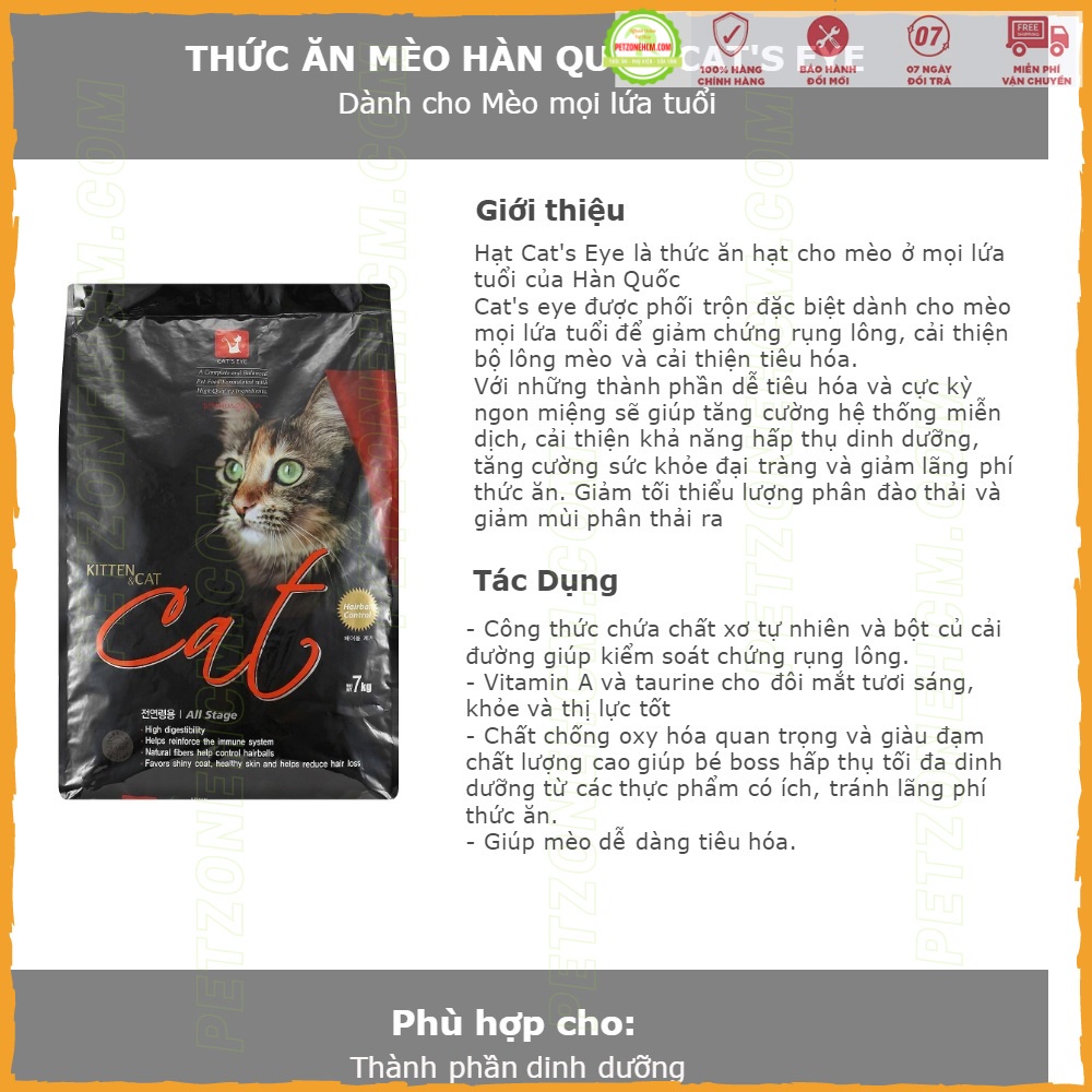 cat eyes thức ăn khô cho mèo gói 0.5kg ️ FREESHIP️ hạt dành cho mèo mọi lứa tuổi, giảm búi lông, tiêu hóa tốt