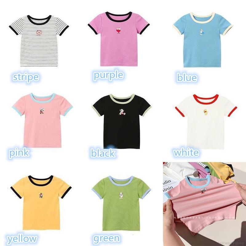 Áo Thun Cotton Tay Ngắn Thời Trang Mùa Hè Cho Bé Gái