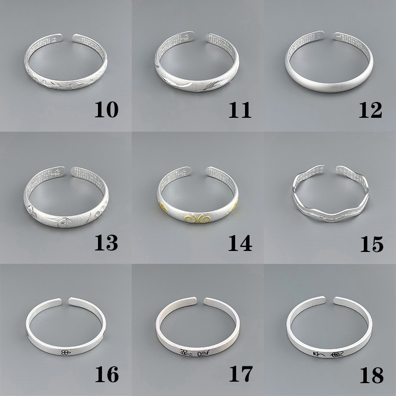 Vòng đeo tay từ bạc s999 phong cách vintage dành cho nữ Sz002