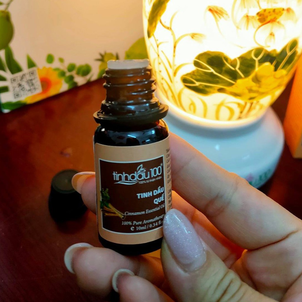 Tinh dầu quế nguyên chất xông phòng khử mùi, lau nhà đuổi muỗi, côn trùng lọ 10ml Tinh Dầu 100 Official