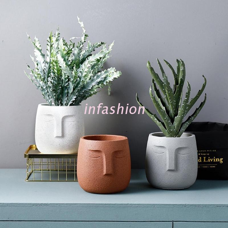 Khuôn silicon làm chậu hoa hình mặt cười DIY