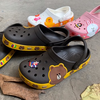 [Tặng 12 jibbitz] Dép sục C.R.O.S.S gấu nâu brown hình ngộ nghĩnh