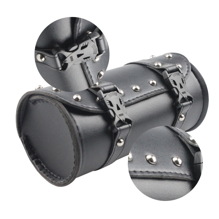 Túi Đựng Dụng Cụ Hình Thùng Gắn Ghi Đông Xe Máy Màu Đen