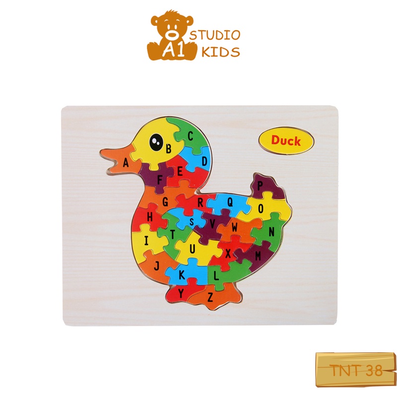 Tranh Gỗ Ghép Hình Trí Tuệ 26 Chữ Cái Tiếng Anh - Đồ Chơi Cho Bé