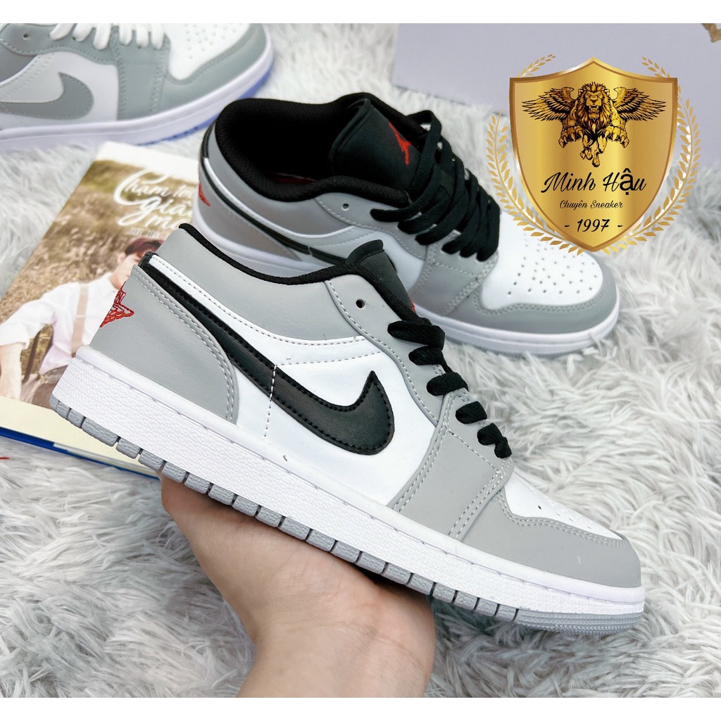 giày Jordan xám đen smoke thấp cổ cao cấp