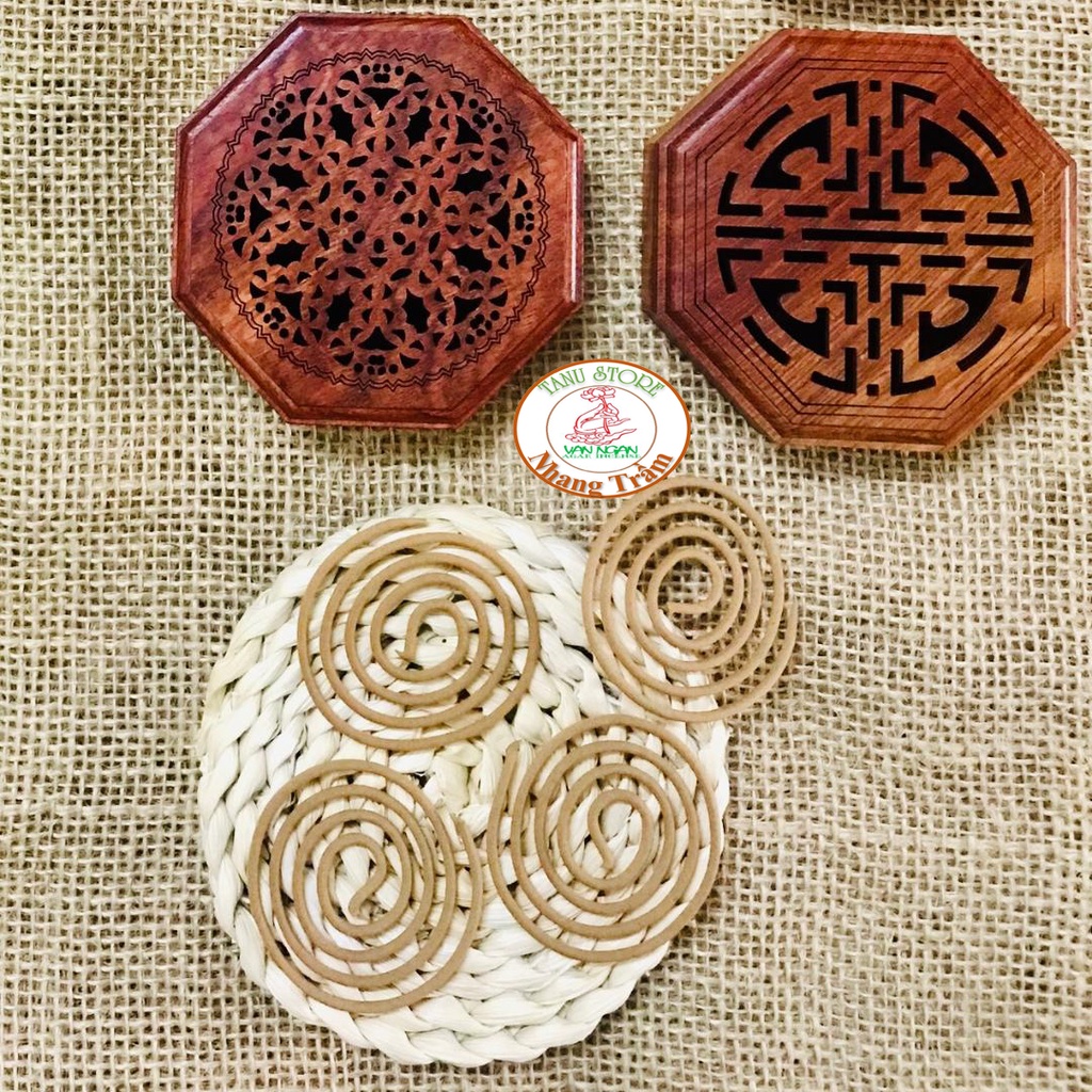 HỘP XÔNG NHANG TRẦM MẪU ĐA GIÁC BẰNG GỖ HƯƠNG -HOLDER INCENSE-HOA VĂN SẮC NÉT TINH TẾ