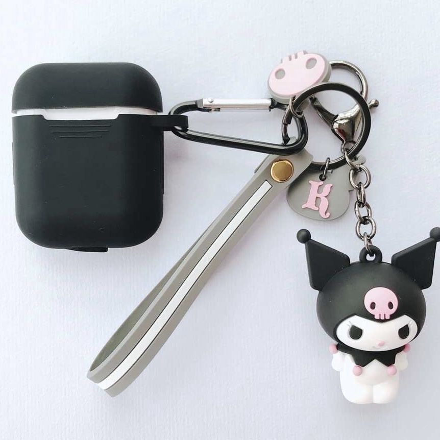 Vỏ bảo vệ hộp sạc tai nghe họa tiết hoạt hình kèm mặt treo trang trí thích hợp cho Airpods 1/ 2/ pro