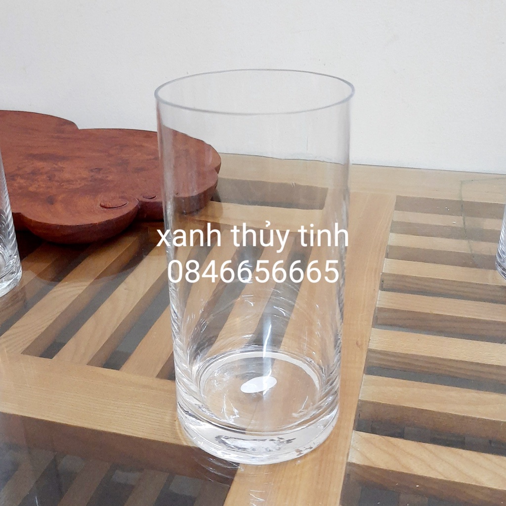 Bình thủy tinh trang trí, cắm hoa trụ tròn 20cm