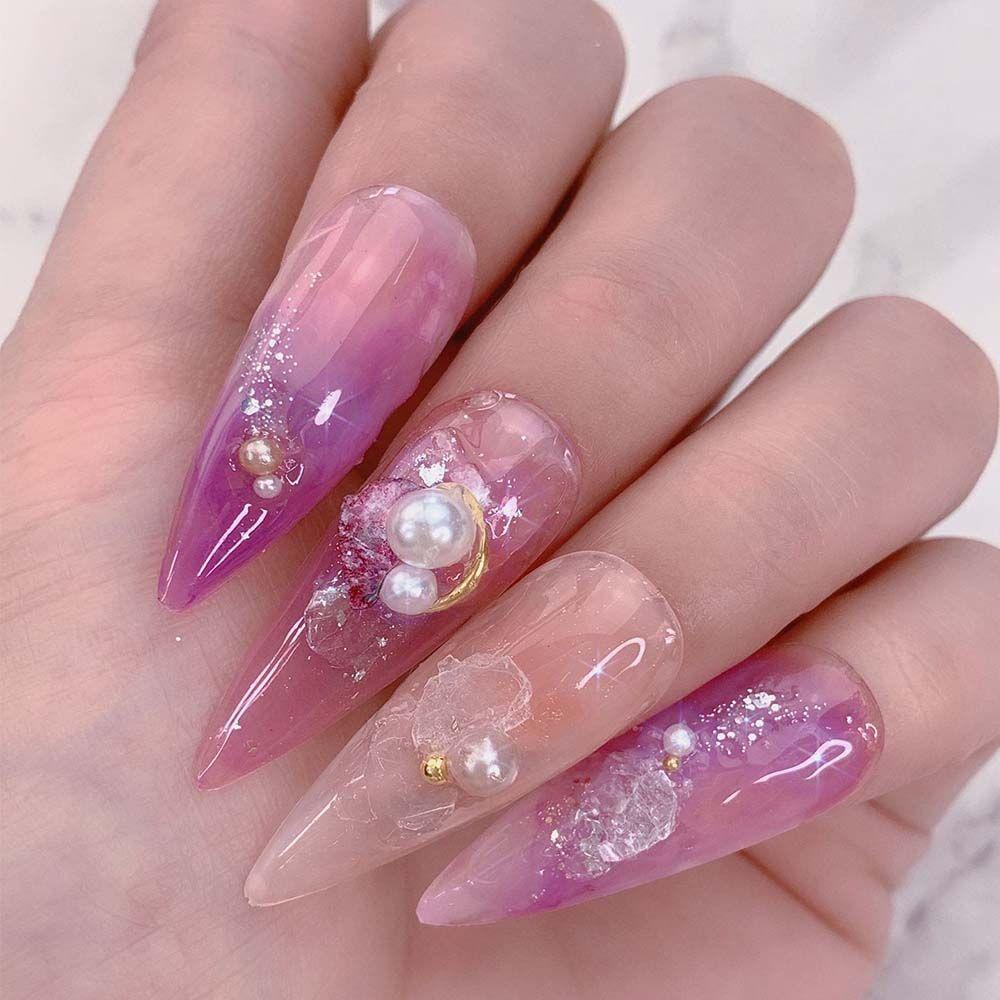 Hộp Kim Tuyến Siêu Mỏng Lấp Lánh Hình Đá Hoa Cương Nhiều Màu Sắc Trang Trí Móng Tay Nghệ Thuật